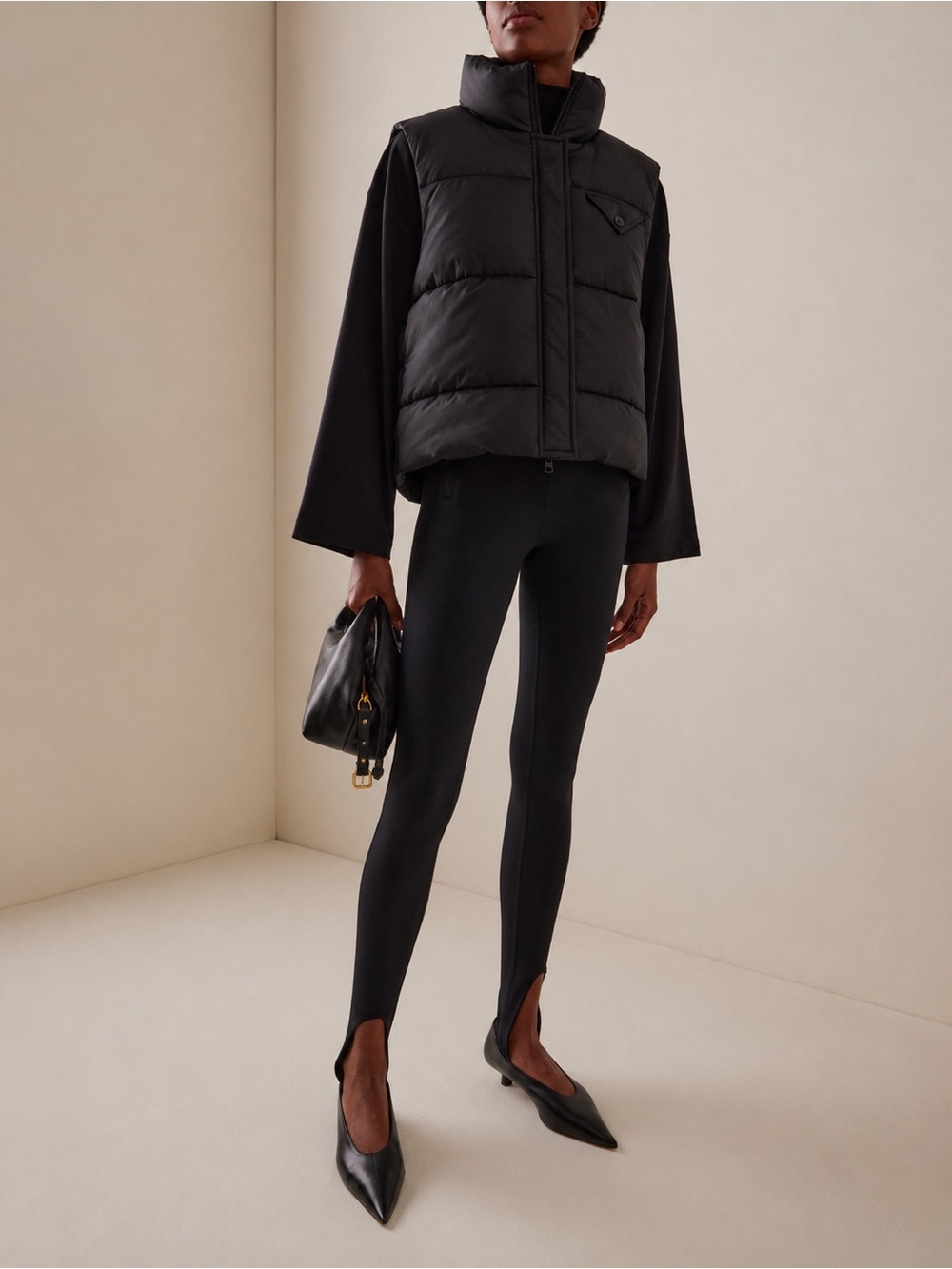 Claire Rose x NA-KD Oversized Puffer Vest – Black – Size 32 (XS)